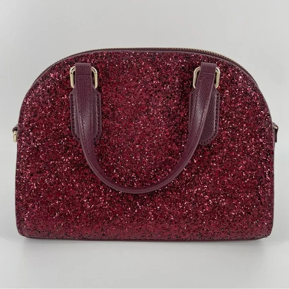 Kate Spade Laurel Way Glitter Mini Reiley Satchel Red Leather Sparkles